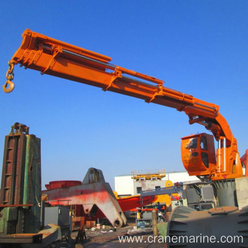 OUCO sells 5T20M folding telescopic boom marine crane with small space